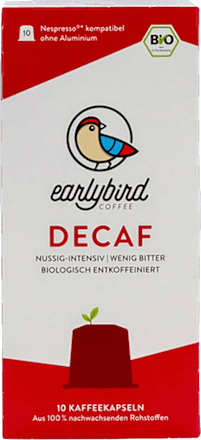 Kaffeekapseln Decaf, entkoffeiniert earlybird coffee