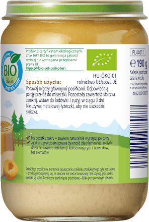 Kaszka manna z jabłkiem, mango i morelami, po 9. miesiącu życia HiPP
