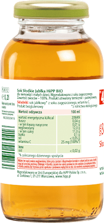 Sok słodkie jabłka BIO po 4. m-cu życia HiPP