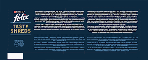 Tasty Shreds kapsičky pro kočky Lahodný výběr, Jumbopack 44x80g Felix
