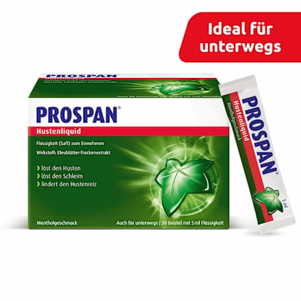 Prospan Efeublätter-Trockenextrakt Hustenliquid 30 x 5 ml mit Mentholgeschmack Prospan