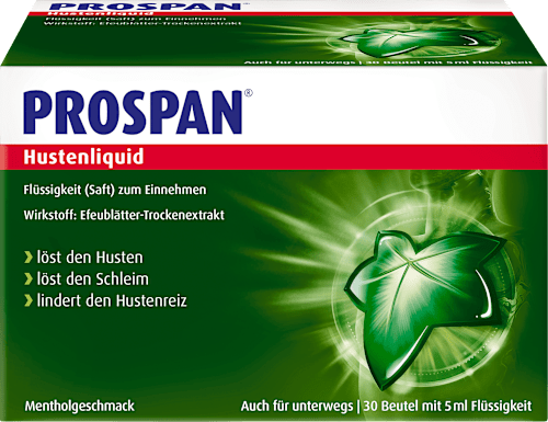 Prospan Efeublätter-Trockenextrakt Hustenliquid 30 x 5 ml mit Mentholgeschmack Prospan