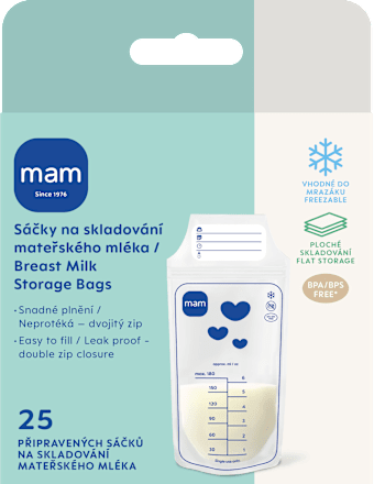 sáčky na skladování mateřského mléka mam