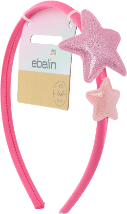 Cerchietto rosa per capelli con stelle ebelin