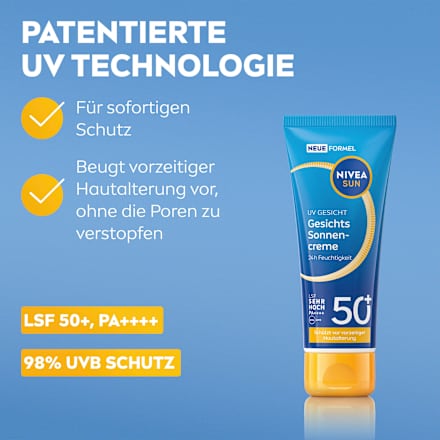 Sonnencreme Gesicht LSF 50+ NIVEA SUN
