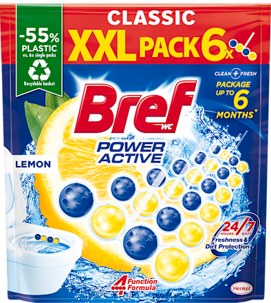 WC blok Power Aktiv Lemon 6x50 g Bref