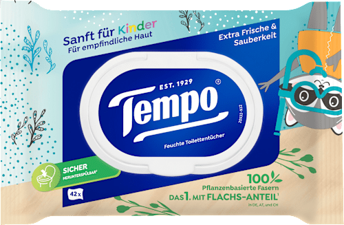 Feuchte Toilettentücher Sanft für Kinder Tempo