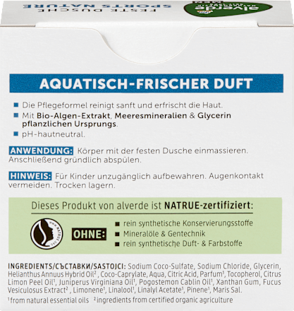 tuhý sprchový gel 3v1 sports nature alverde MEN
