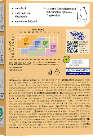Ženske mat hlačne nogavice 30 DEN, 42-44, mokka Fascino