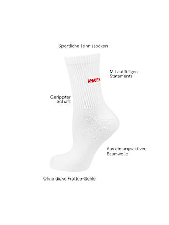 Crew Socken mit Amore-Stickerei weiß Gr. 39-42 nur die