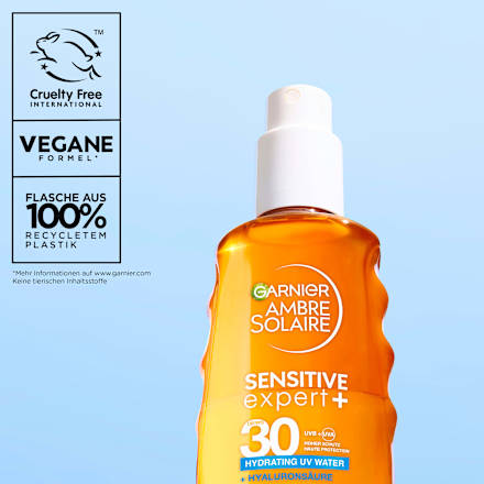 Sonnenspray sensitive expert +, hydrating UV water, LSF 30 Garnier Ambre Solaire