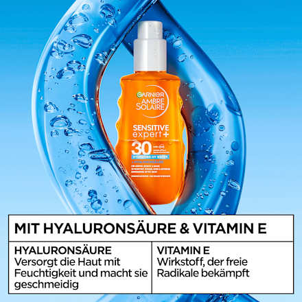 Sonnenspray sensitive expert +, hydrating UV water, LSF 30 Garnier Ambre Solaire