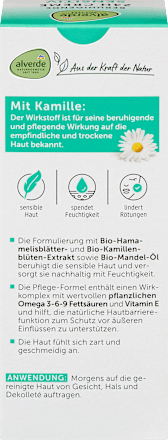 Denný pleťový krém Sensitiv 24h s bio hamamelom a bio harmančekom alverde NATURKOSMETIK
