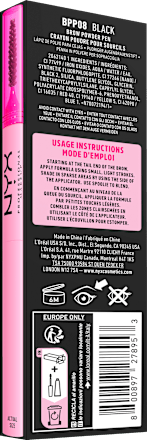 Augenbrauenstift Puder Fluff & Snatch 08 Schwarz NYX PROFESSIONAL MAKEUP