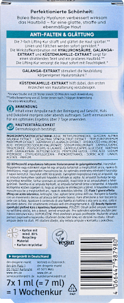 Bőrfeszesítő ampullakúra Beauty Hyaluron, hétféle hialuronsavval Balea