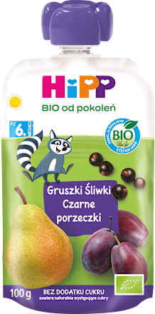 Mus Gruszki-Śliwki-Czarne porzeczki BIO, po 6. miesiącu HiPP