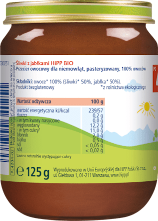 Śliwki z jabłkami BIO HiPP