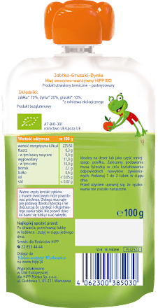 Mus Jabłka-Gruszki-Dynia BIO, po 5. miesiącu HiPP