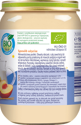 Kaszka manna z mlekiem i owocami, po 4 miesiącu  HiPP