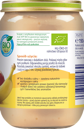 Jabłka i banany z biszkoptami BIO, po 4. miesiącu HiPP