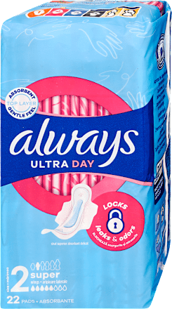 Egészségügyi betét Ultra Day, 2-es méret, super, Giga Pack always