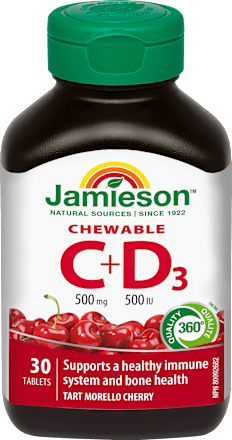 Cmúľacie tablety vitamín C + D3 Jamieson