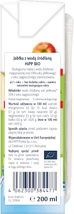 Jabłka z wodą źródlaną, od 1. roku HiPP
