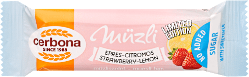 Epres-citromos müzliszelet, hozzáadott cukor nélkül Cerbona