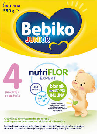 Odżywcza formuła na bazie mleka 4 powyżej 2. roku życia Junior nutriFLOR Expert  Bebiko