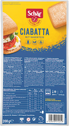Aufbackbrötchen, Ciabatta (4 Stück), glutenfrei Schär