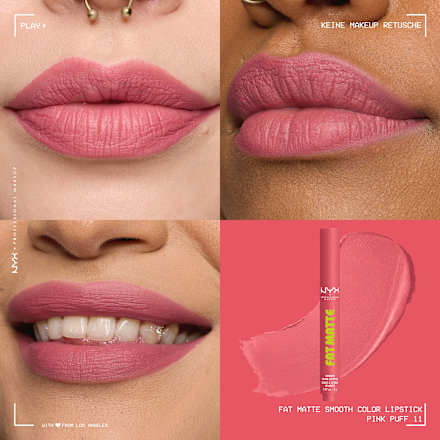 Ajakrúzs stift, Fat Matte - Nr. 11 Pink Puff NYX PROFESSIONAL MAKEUP