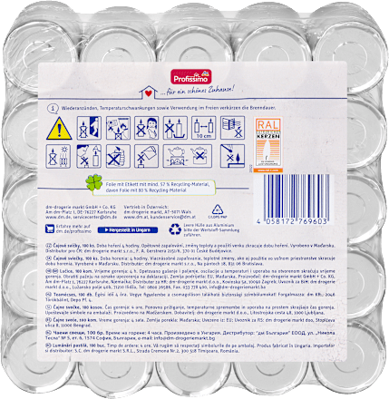 Candele tealight con custodia di alluminio Profissimo