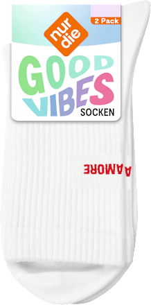 Crew Socken mit Amore-Stickerei weiß Gr. 39-42 nur die