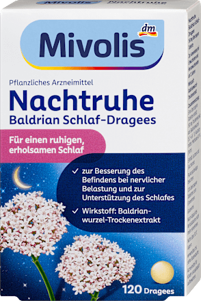Nachtruhe Baldrian Schlaf-Dragees Mivolis