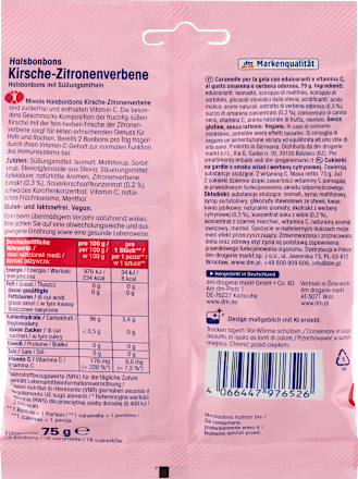 Halsbonbons Kirsche-Zitronenverbene mit Vitamin C Mivolis