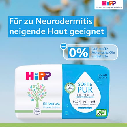 Feuchttücher Soft & Pur (3x48 St) HiPP Babysanft