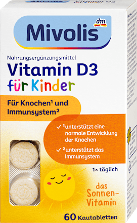 žvýkací tablety pro děti s vitamínem D3 Mivolis