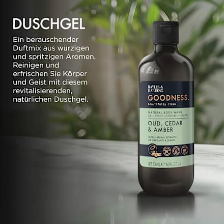 Duschgel Goodness Oud, Cedar & Amber Baylis & Harding