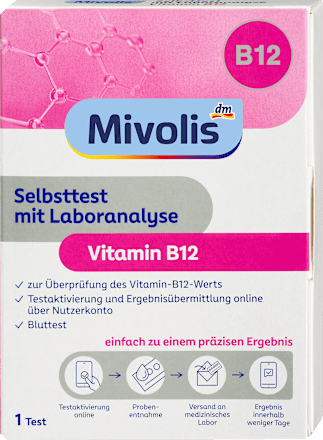 Selbsttest mit Laboranalyse Vitamin B12, 1 Anwendung Mivolis