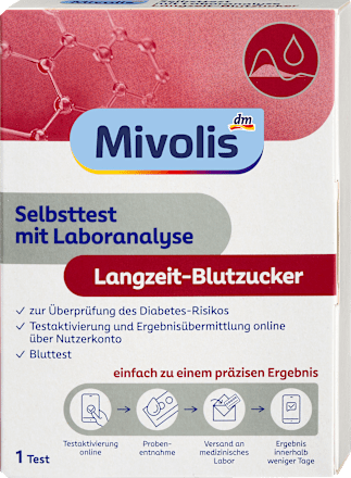 Selbsttest mit Laboranalyse Langzeit-Blutzucker, 1 Anwendung Mivolis
