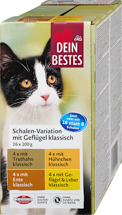 Nassfutter Katze Schalen-Variation mit Geflügel in Sauce Dein Bestes