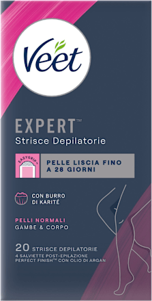 Strisce depilatorie gambe e corpo EXPERT, pelli normali Veet