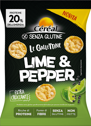 LE GALLETTINE lime & pepper Céréal Senza Glutine