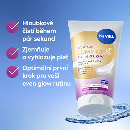 Luminous630 Skin Glow čisticí pleťový gel NIVEA