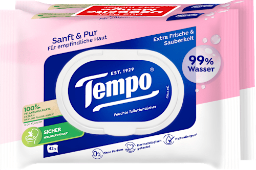 Feuchtes Toilettenpapier sanft & pur (2x42 St) Tempo