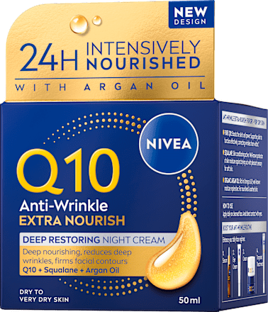 Noćna krema za lice Q10 Anti-Wrinkle Extra Nourish NIVEA