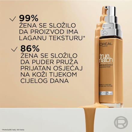 true match tekući puder – 1.D/1.W Golden Ivory L'ORÉAL PARiS