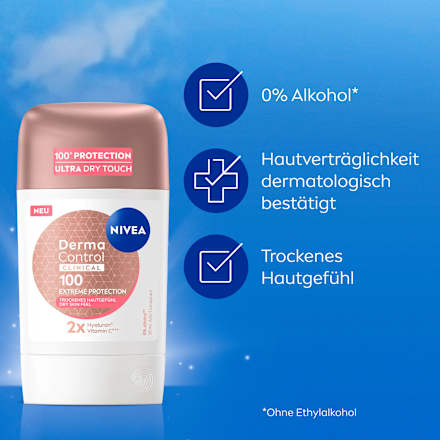Antitranspirant Deostick Derma Control Clinical Trockenes Hautgefühl NIVEA