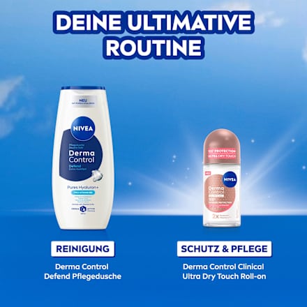 Antitranspirant Deo Roll-on Derma Control Clinical Trockenes Hautgefühl NIVEA
