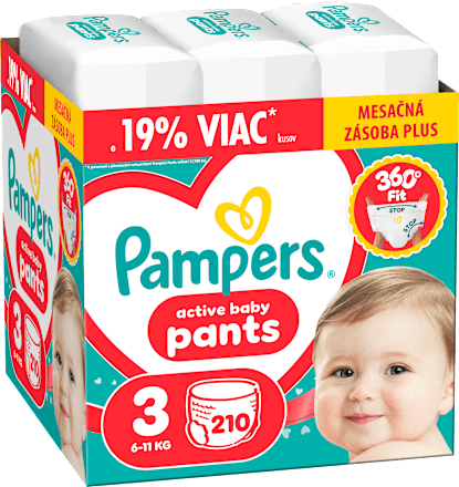 Plienkové nohavičky veľ. 3 (6 - 11 kg) Monthly Pack Pampers active baby